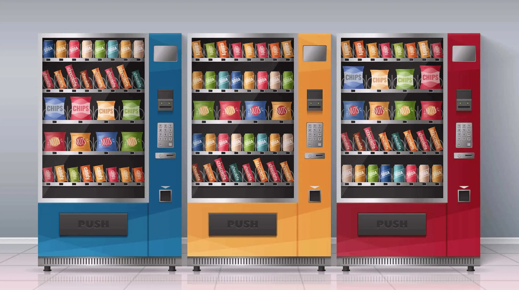 Modern vending machine in office environment